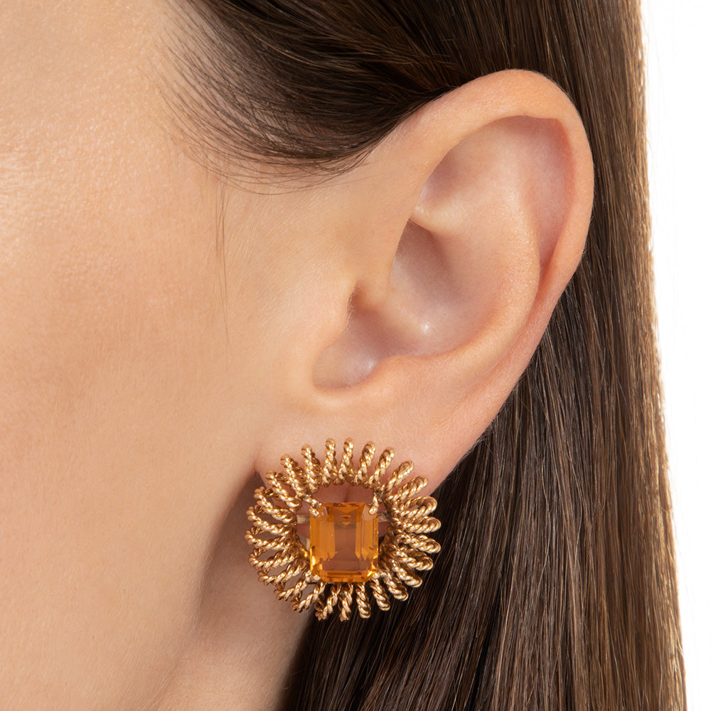 Mid-Century Citrine Earrings by Marianne Ostier - 4