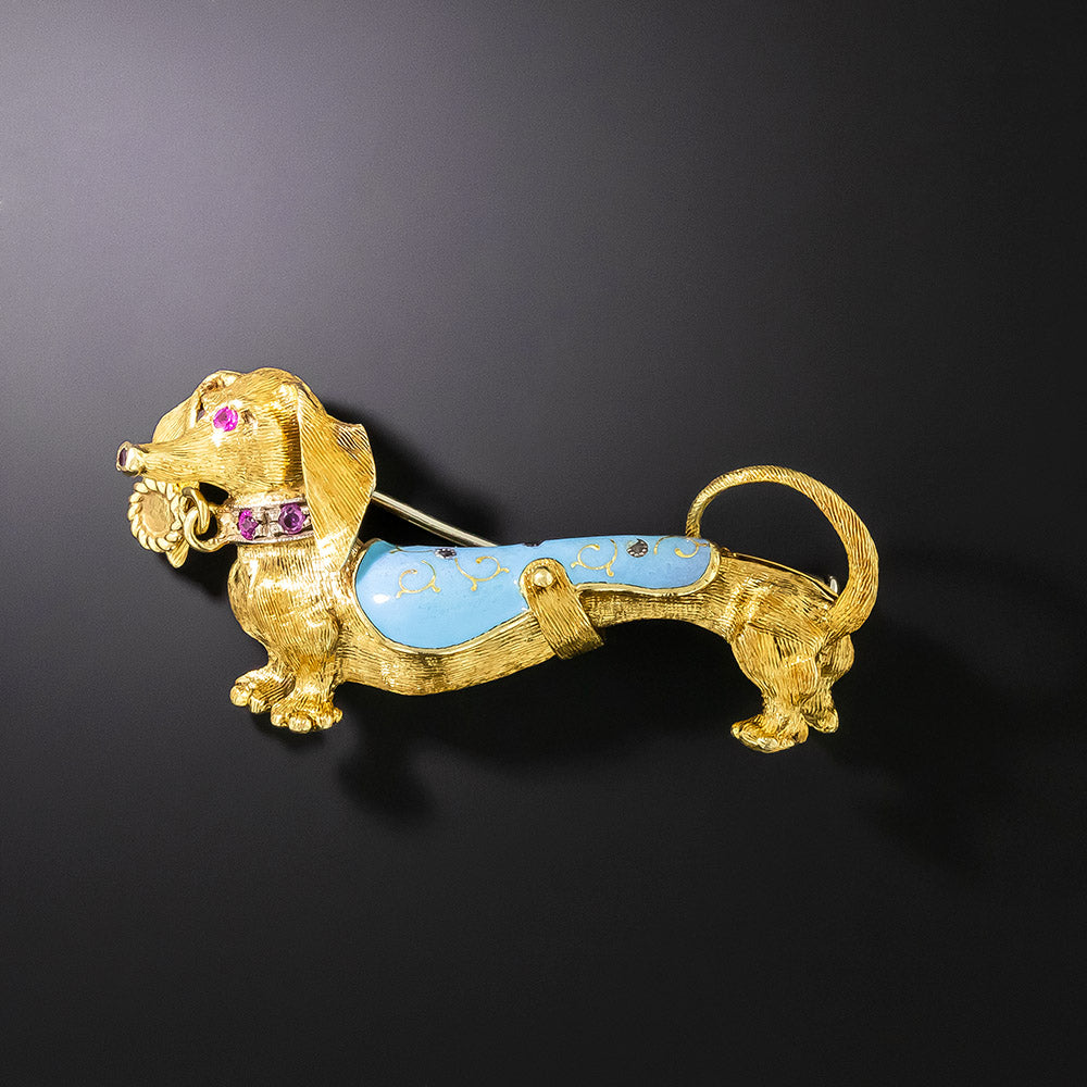Mid-Century Dachshund Brooch - 2