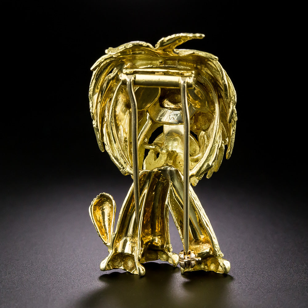 Mid-Century Diamond And Enamel Doggy Brooch - 4