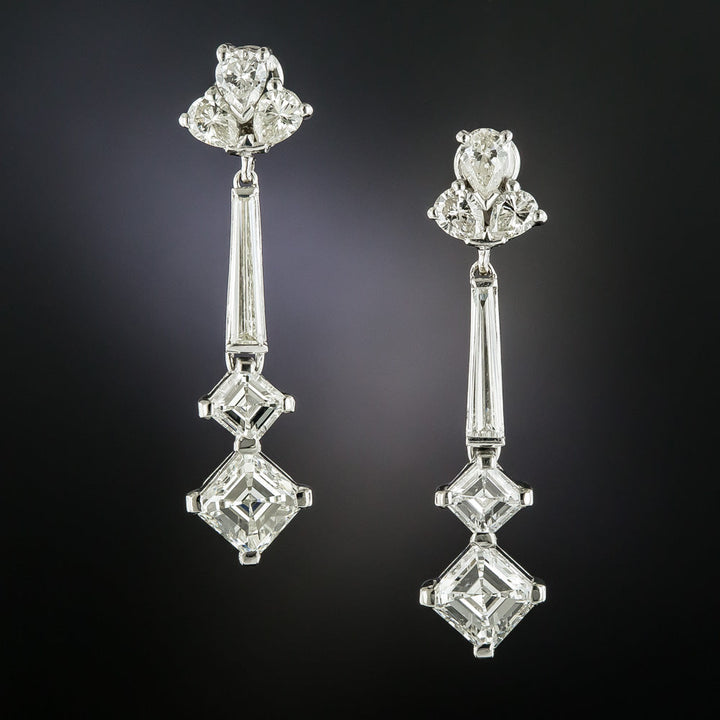 Mid-Century Diamond Dangle Earrings - GIA