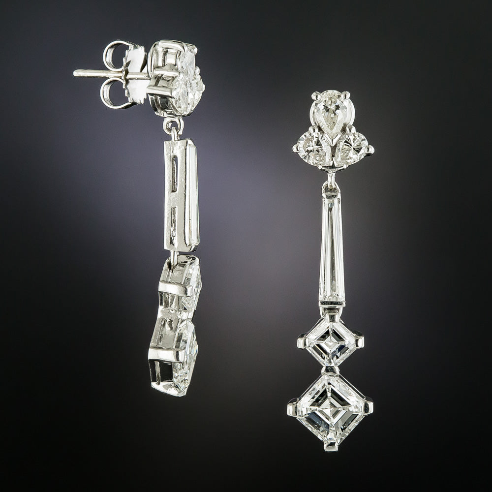 Mid-Century Diamond Dangle Earrings - GIA - 2