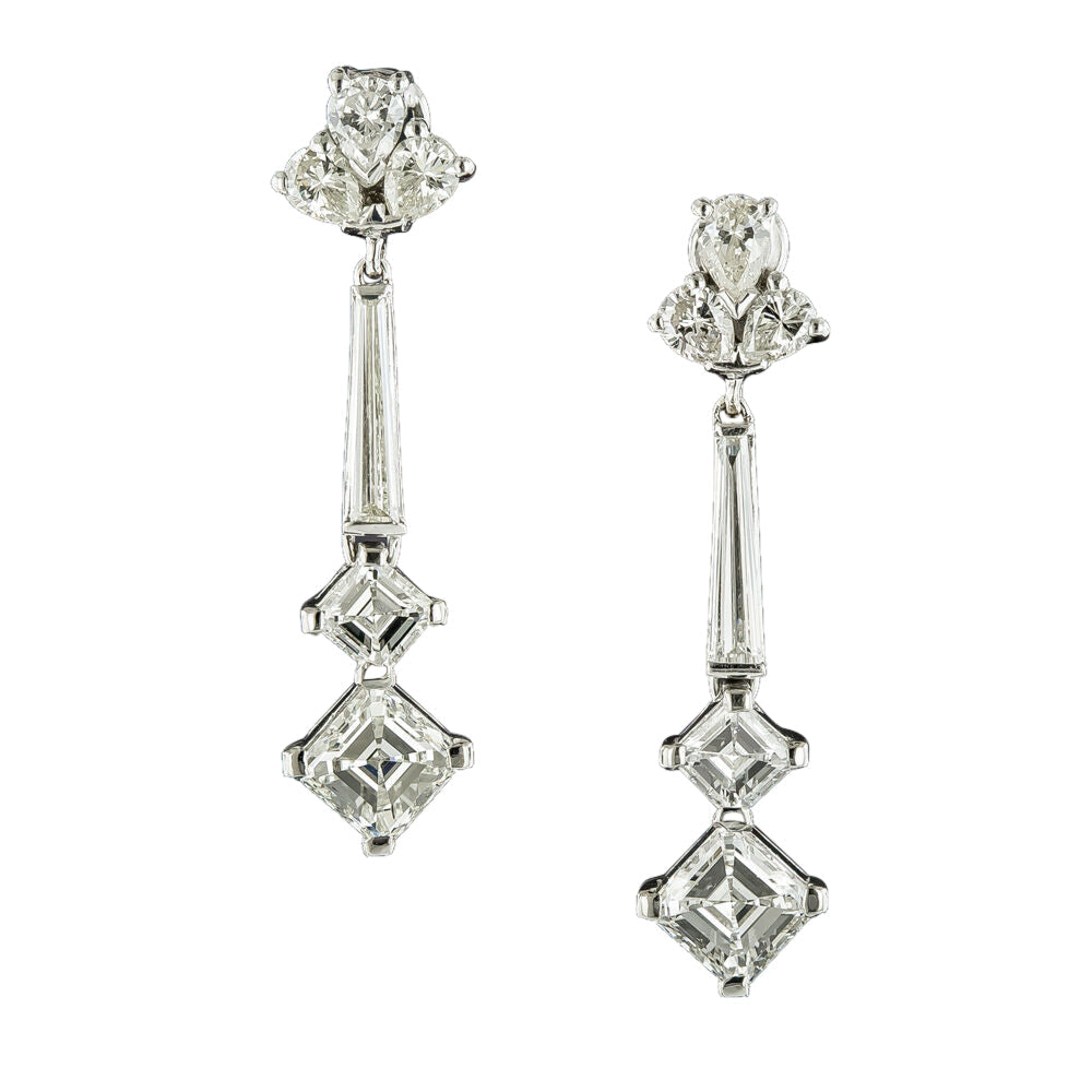 Mid-Century Diamond Dangle Earrings - GIA - 3