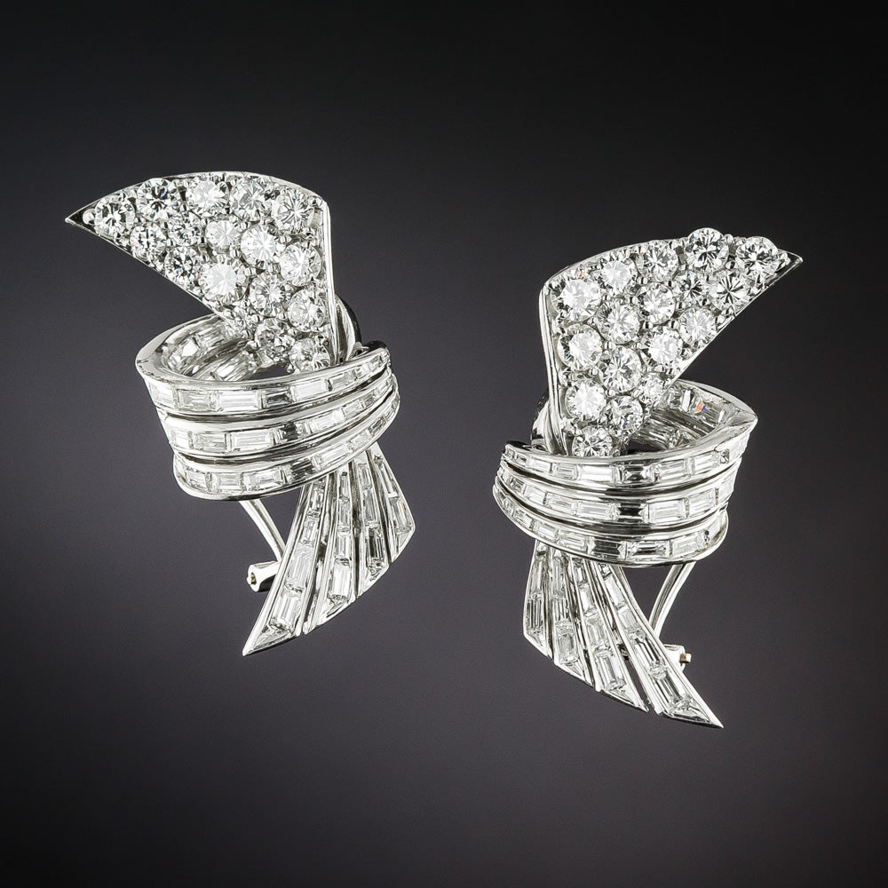  Mid-Century Diamond Earrings - 5