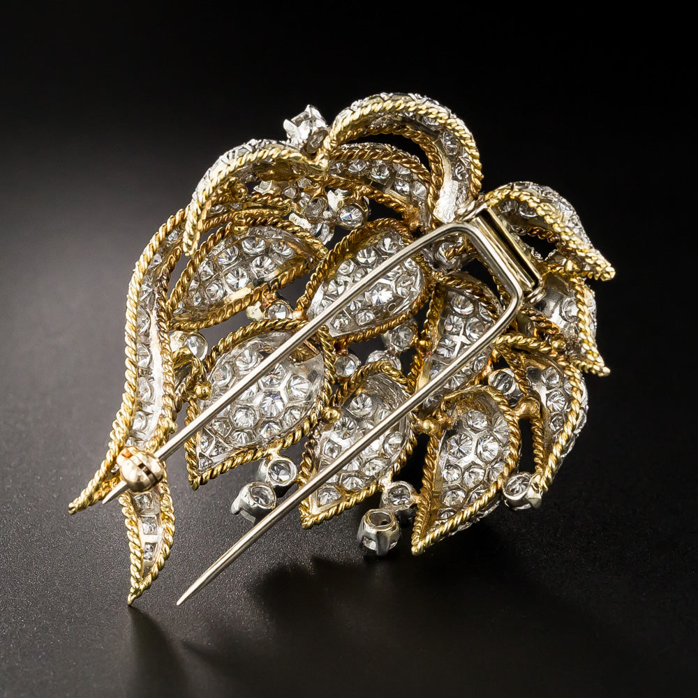 Mid-Century Diamond Flower Brooch - 8