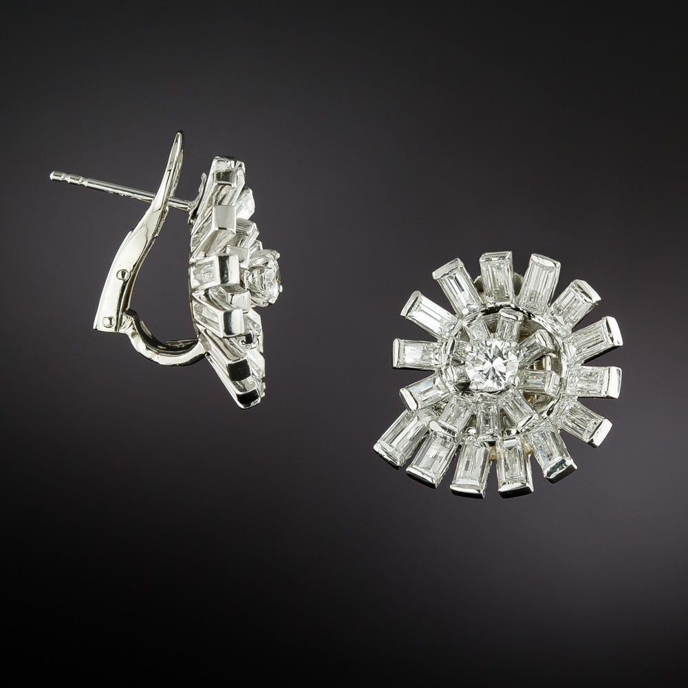 Mid-Century Diamond Spiral Earrings - 8