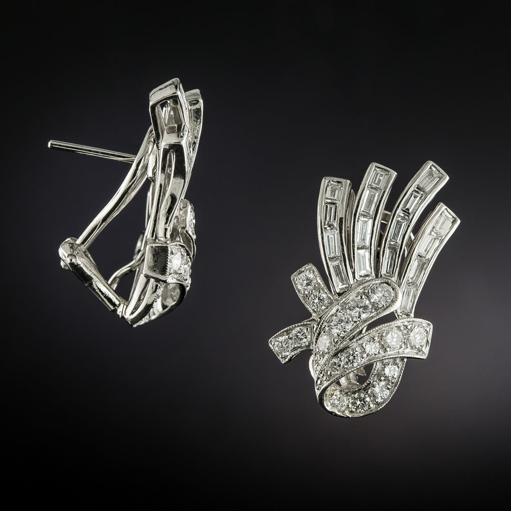 Mid-Century Diamond Spray Earrings - 2