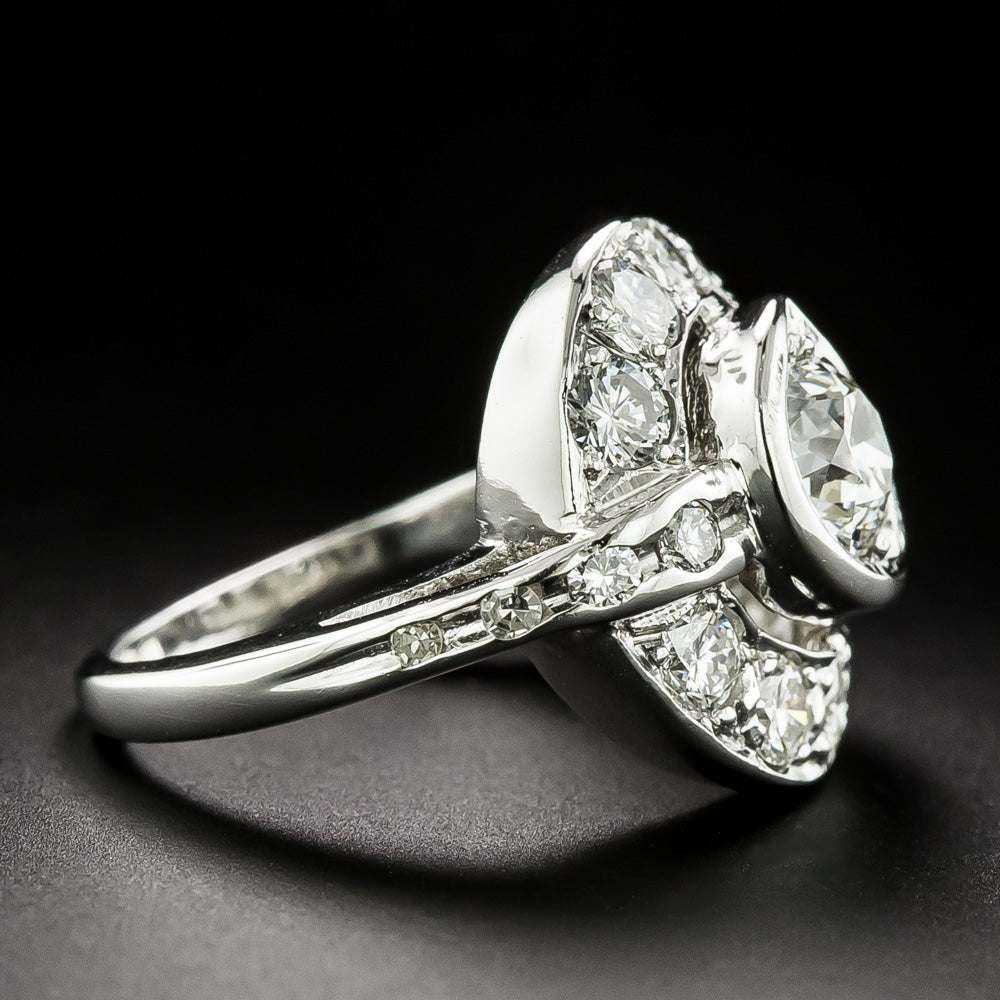 Mid-Century Diamond Swirl Cocktail Ring - 2