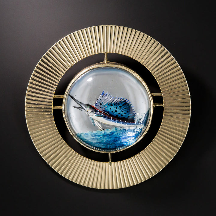Mid-Century Essex Crystal Marlin Brooch