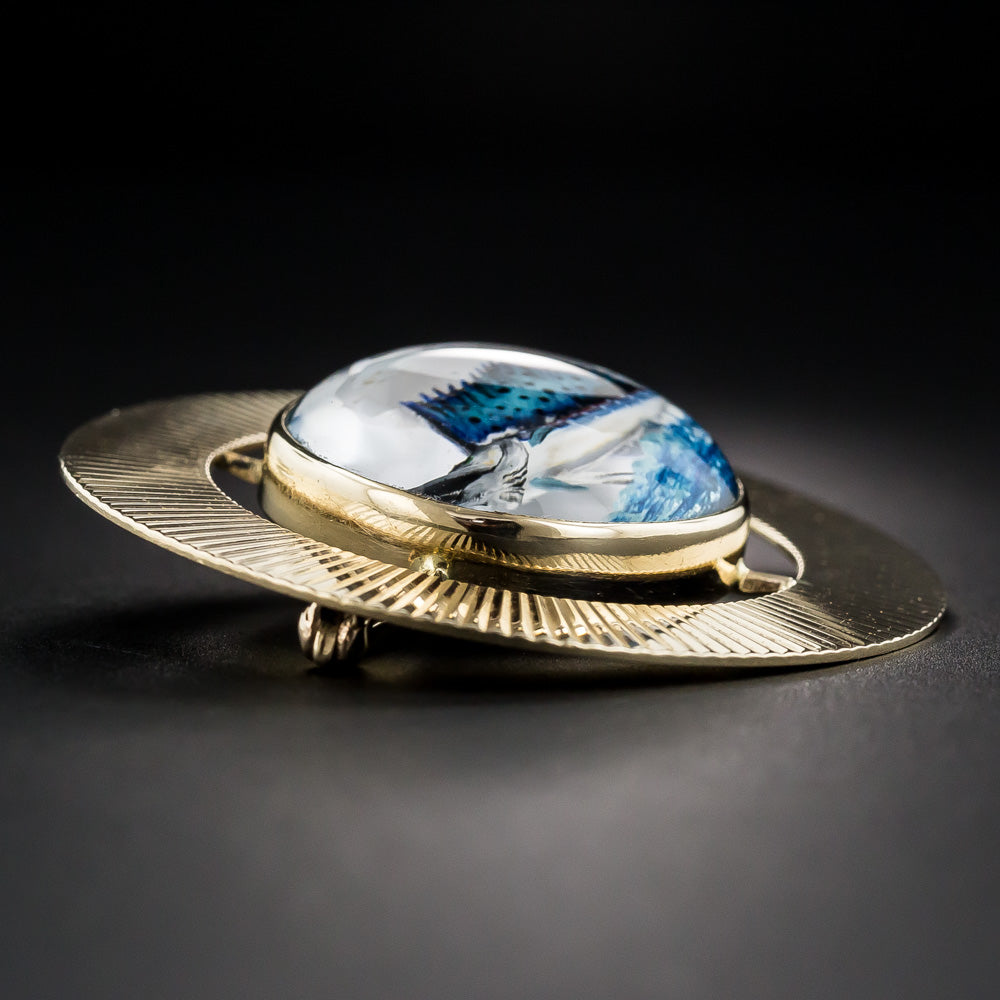 Mid-Century Essex Crystal Marlin Brooch - 8