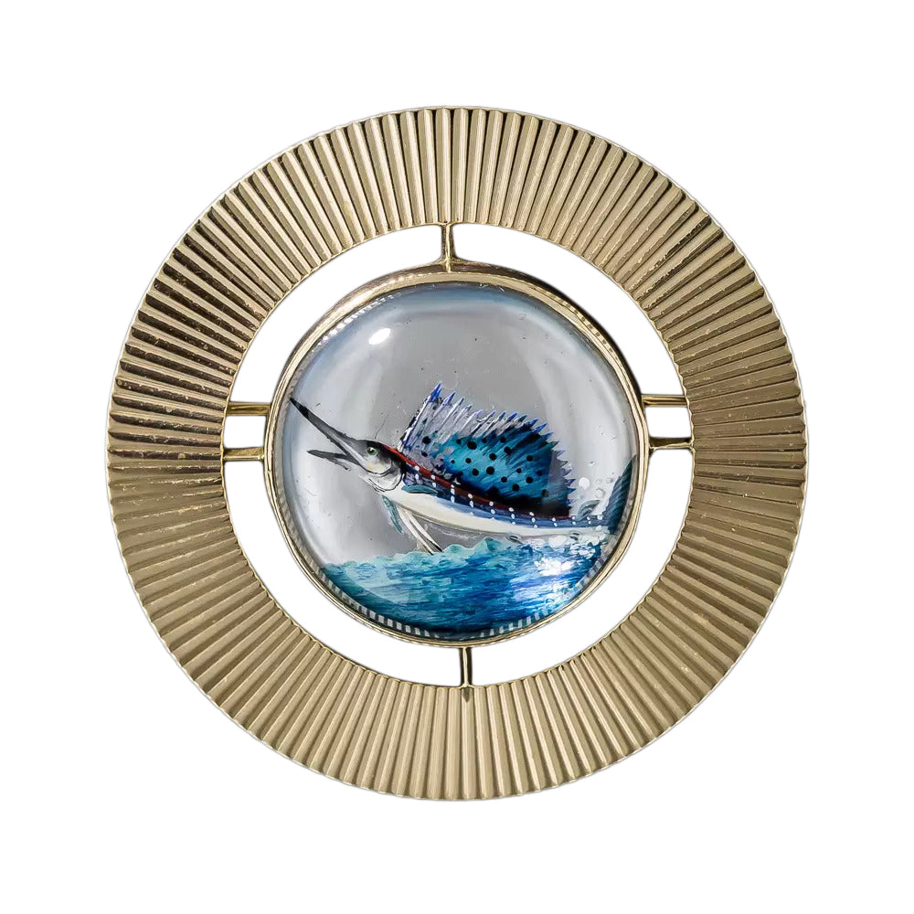 Mid-Century Essex Crystal Marlin Brooch - 10