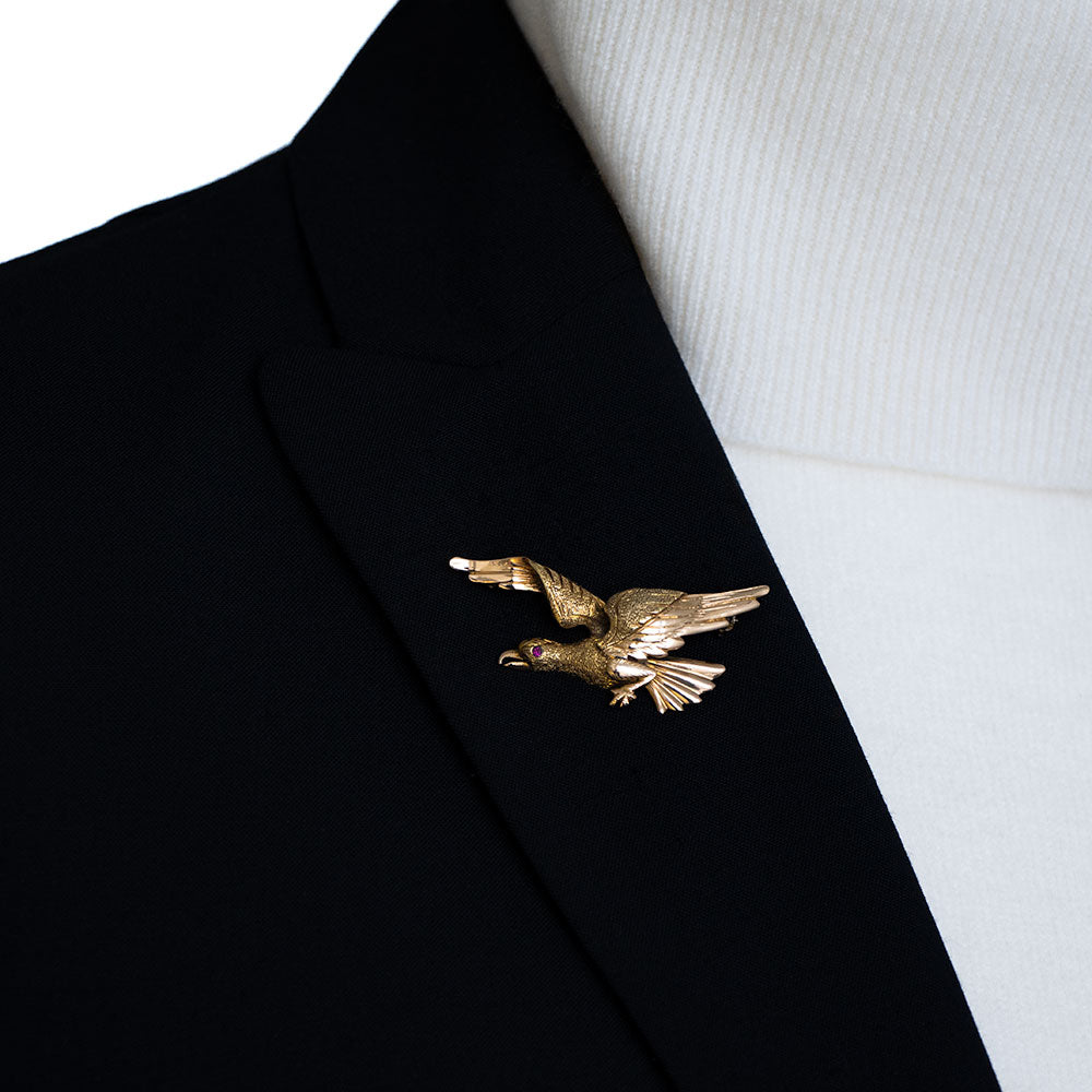 Mid-Century Flying Eagle Brooch - 5