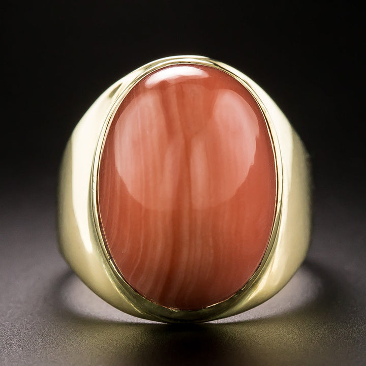 Mid-Century High-Dome Coral Ring
