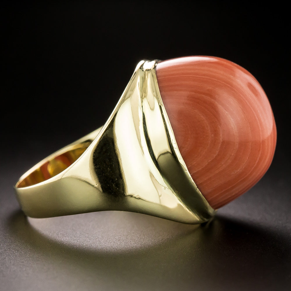 Mid-Century High-Dome Coral Ring - 3