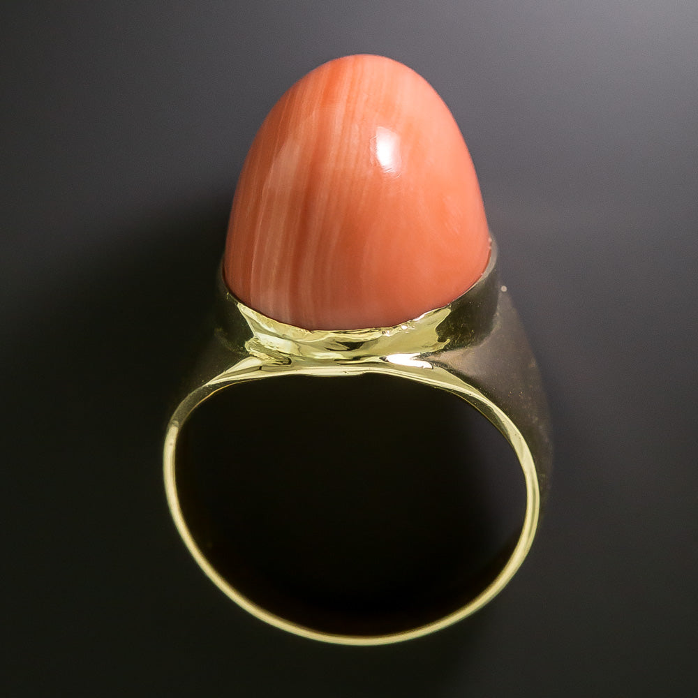 Mid-Century High-Dome Coral Ring - 4