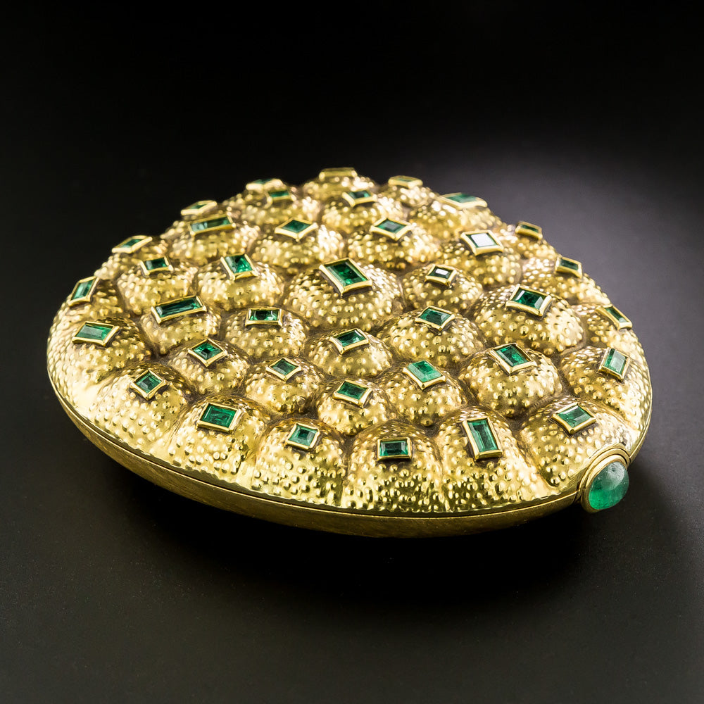 Mid-Century Italian 18K Emerald Compact - 3