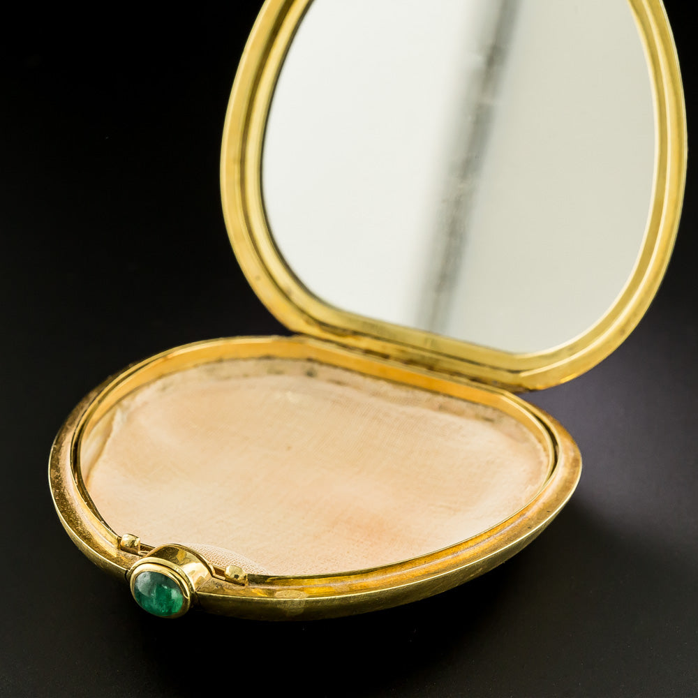Mid-Century Italian 18K Emerald Compact - 4
