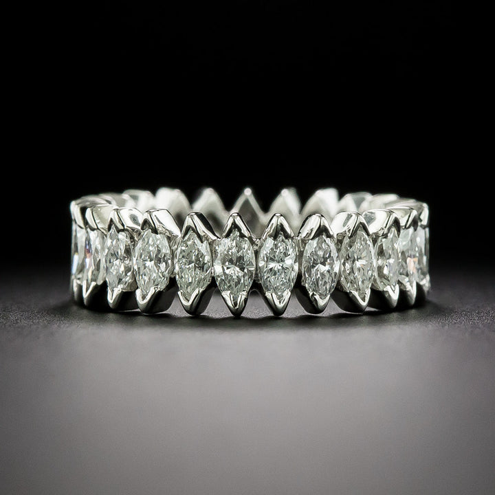 Mid-Century Marquise Diamond Eternity Band, Size 5 1/4