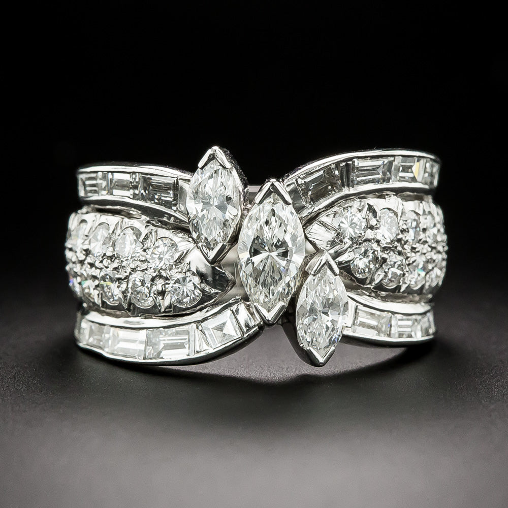 Mid-Century Marquise Diamond Ring, Size 6 3/4 - 2