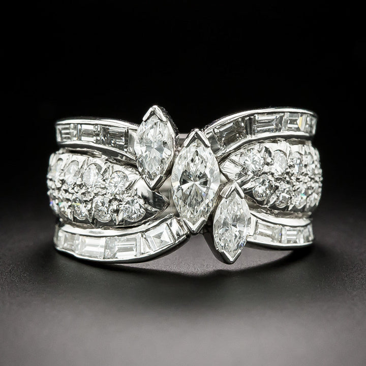Mid-Century Marquise Diamond Ring, Size 6 3/4