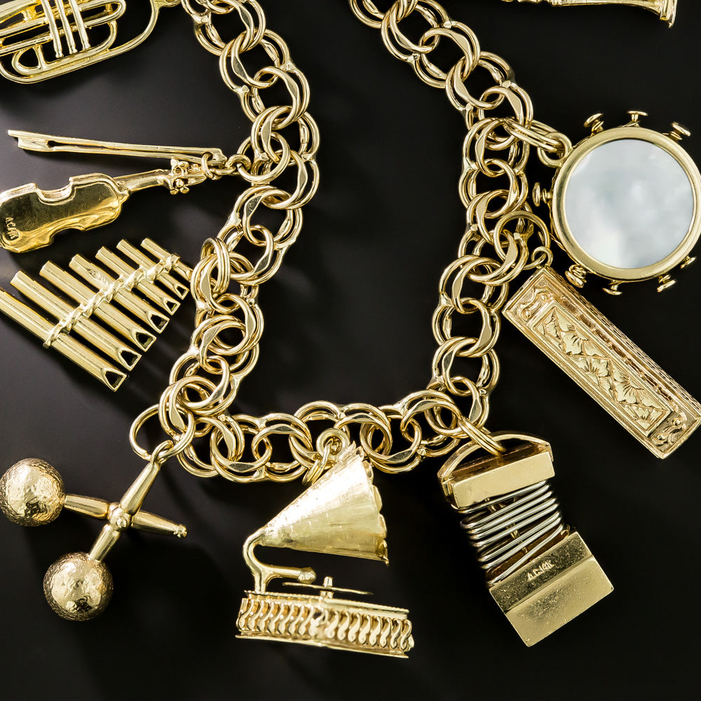Mid-Century Musical Charm Bracelet - 3