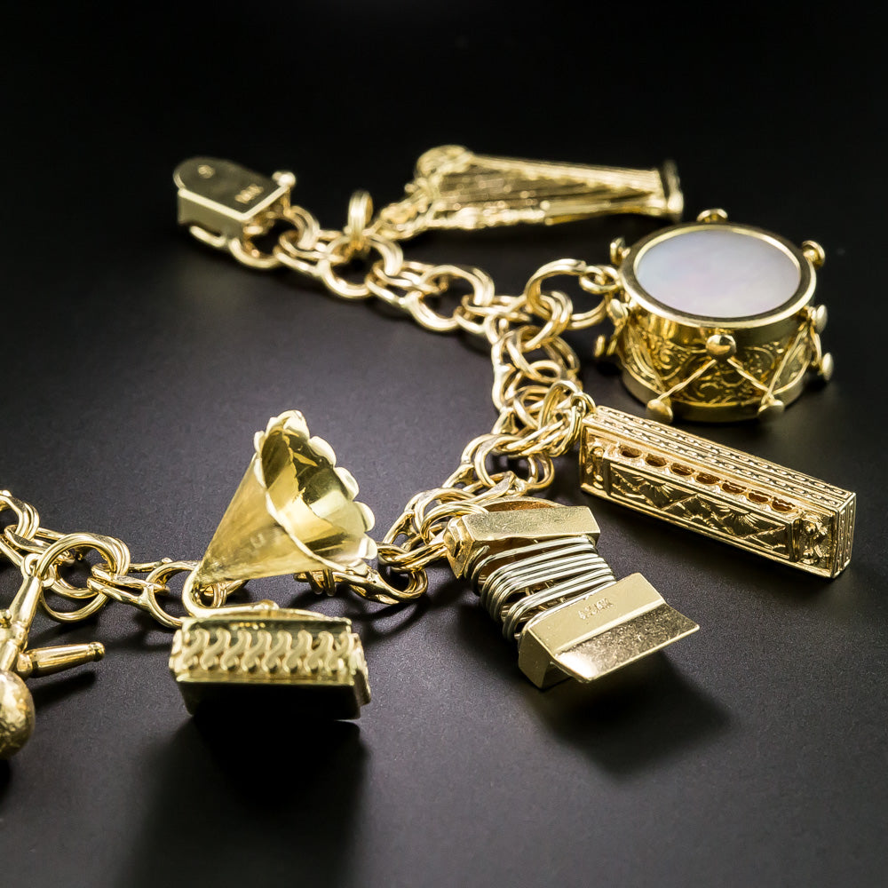 Mid-Century Musical Charm Bracelet - 5