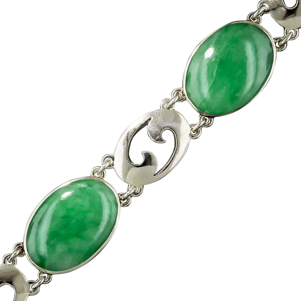 Mid-Century Natural Jade Bracelet - GIA - 6