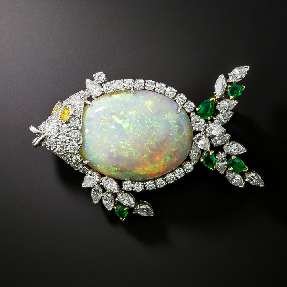 Opal and Diamond Fish Brooch by McTeigue & Co. - 4