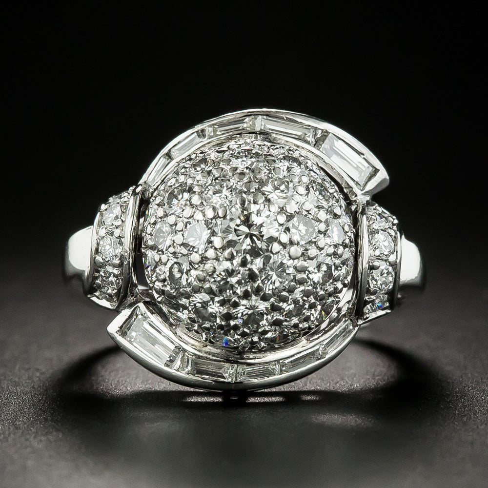 Mid-Century Pavé Diamond Ring - 1