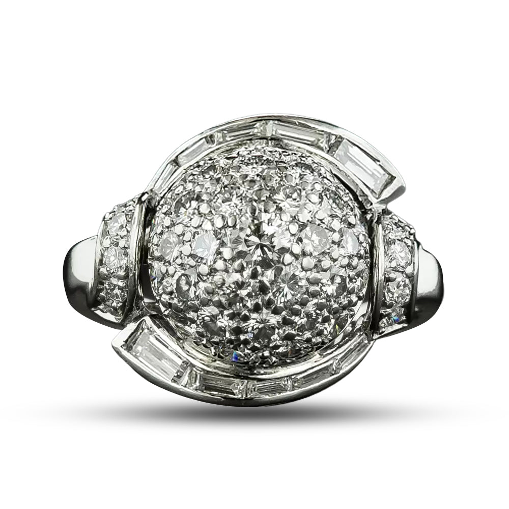 Mid-Century Pavé Diamond Ring - 4