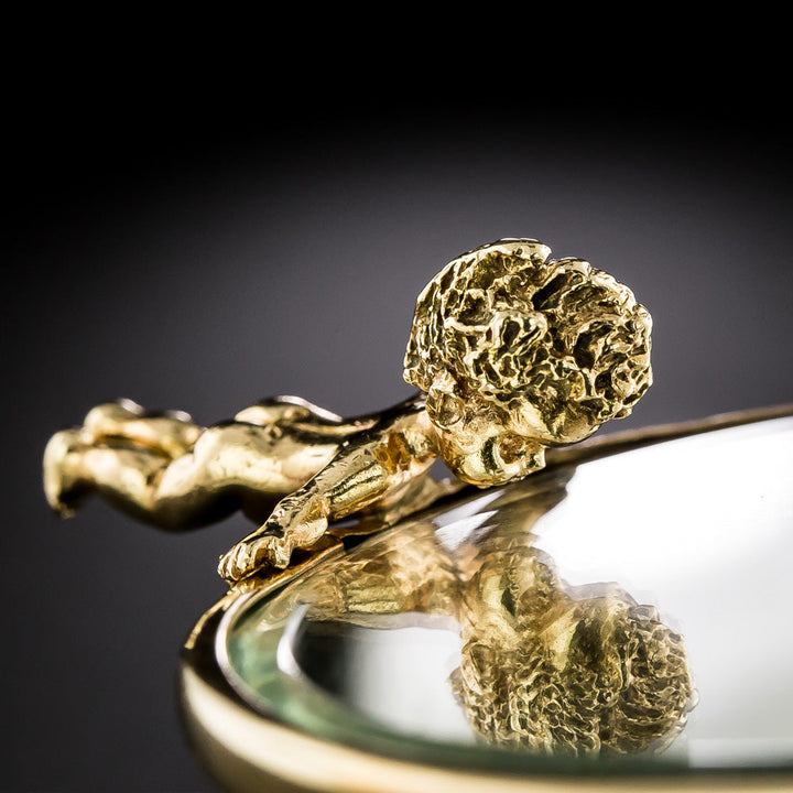 Ruser Cherub Hand Mirror/Trinket Tray