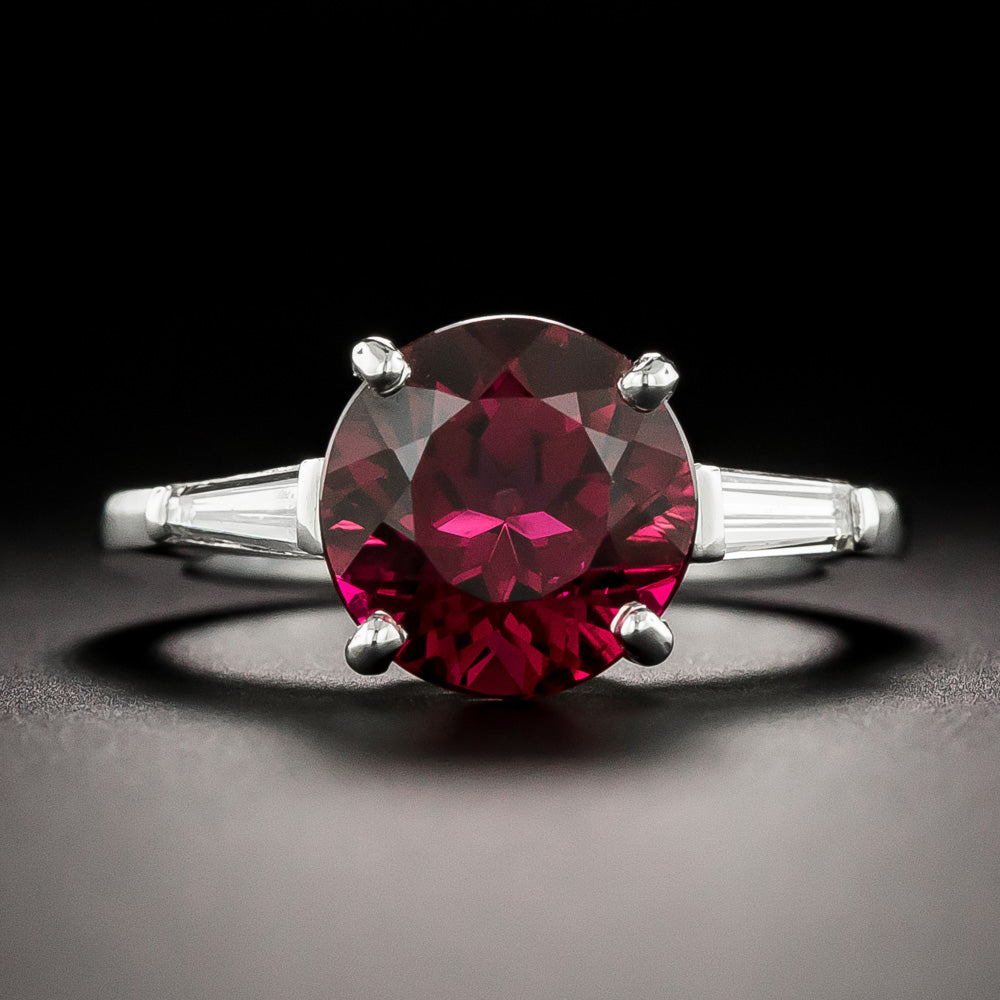 Mid-Century-Style Red Tourmaline and Diamond Ring - 3