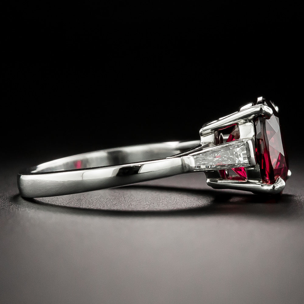 Mid-Century-Style Red Tourmaline and Diamond Ring - 4