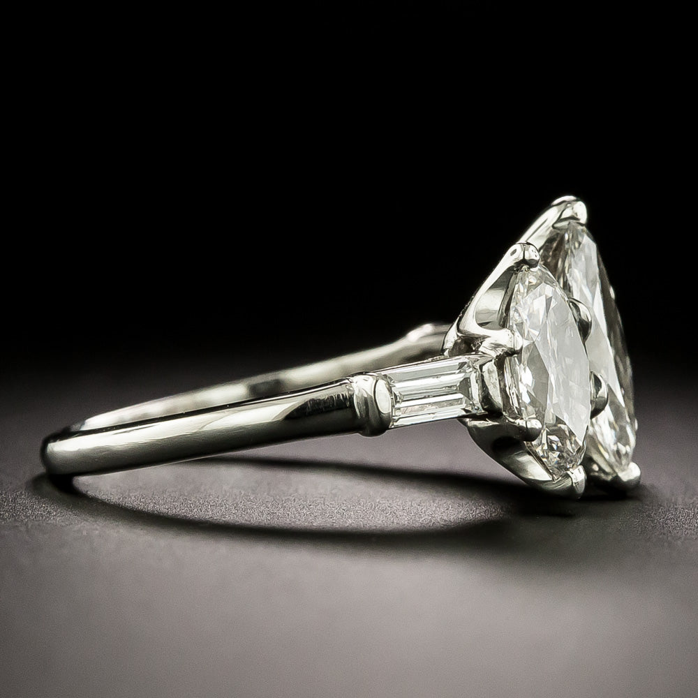 Mid-Century Three-Stone Marquise Diamond Ring  - 4