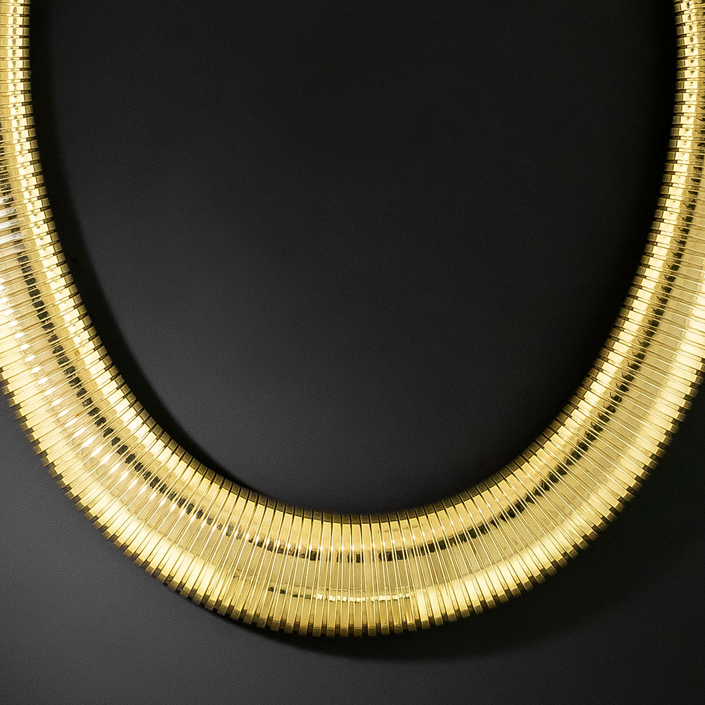 Mid-Century Wide 18K Tubogas Necklace - 3
