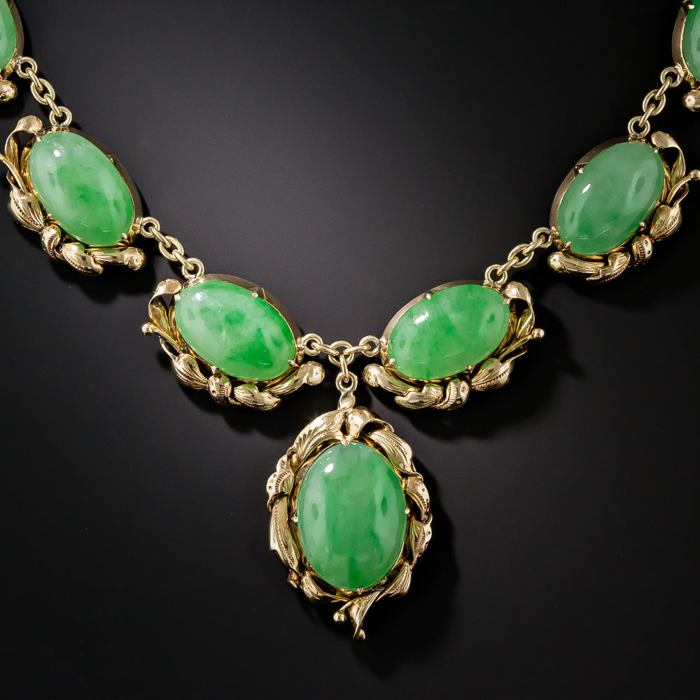 Natural Burmese Jadeite Nine Stone Necklace - GIA - 5