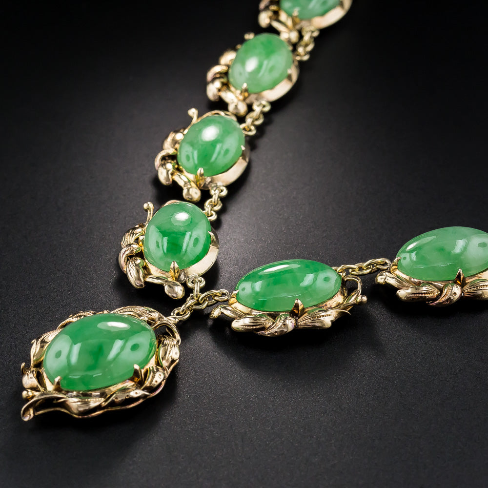 Natural Burmese Jadeite Nine Stone Necklace - GIA - 6