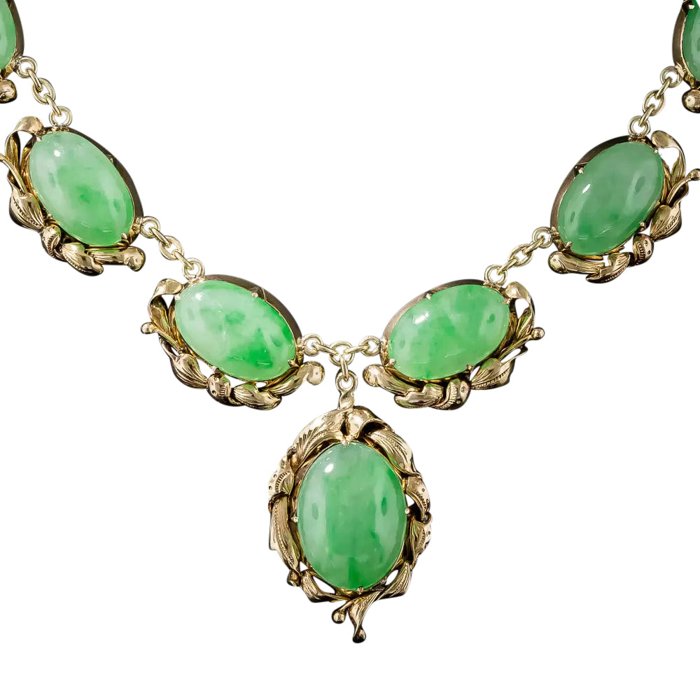 Natural Burmese Jadeite Nine Stone Necklace - GIA - 8