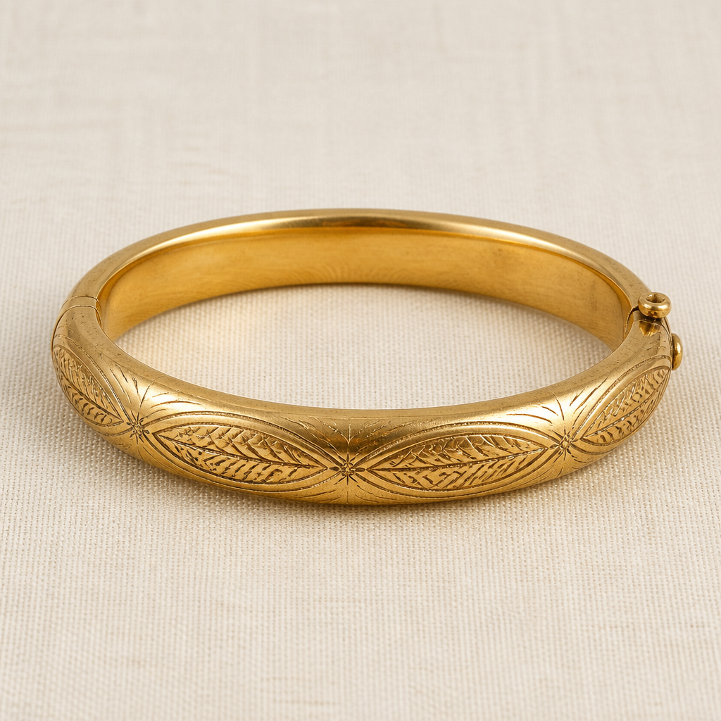 Victorian Hollow Gold Bangle