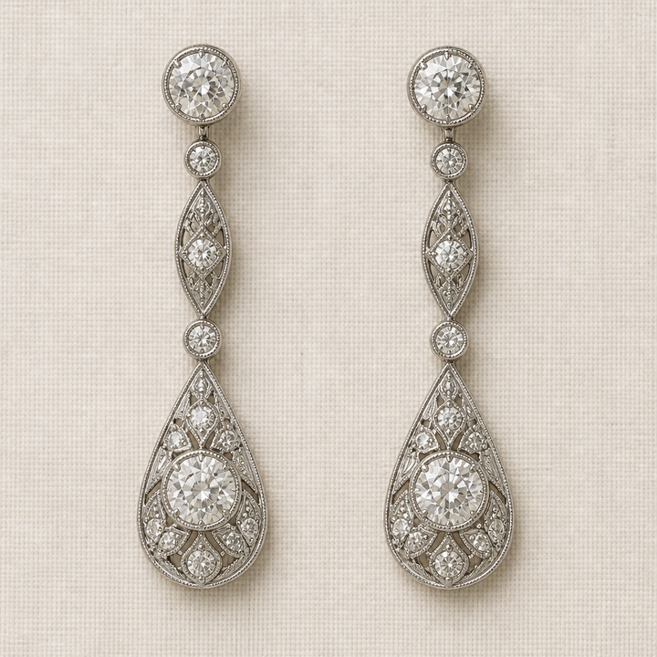 Seed Pearl Cluster Earrings