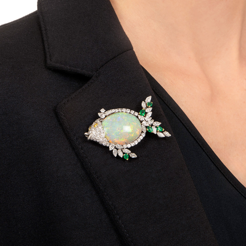Opal and Diamond Fish Brooch by McTeigue & Co. - 6