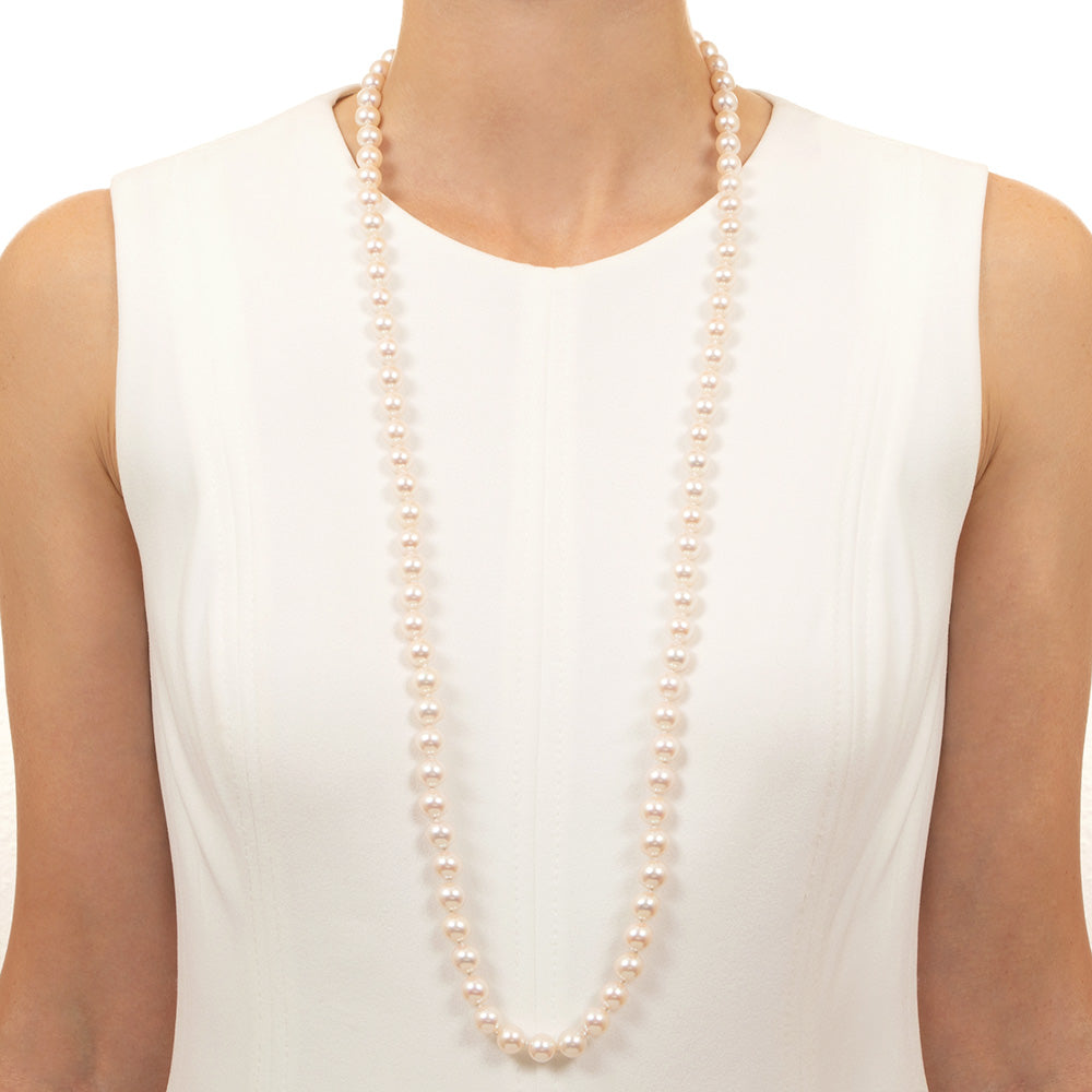 Opera-Length Cultured Pearl Strand with Diamond Clasp - 4