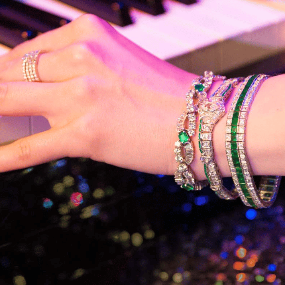 Oscar Heyman & Bros. Emerald and Diamond Bracelet - GIA F1 - 9