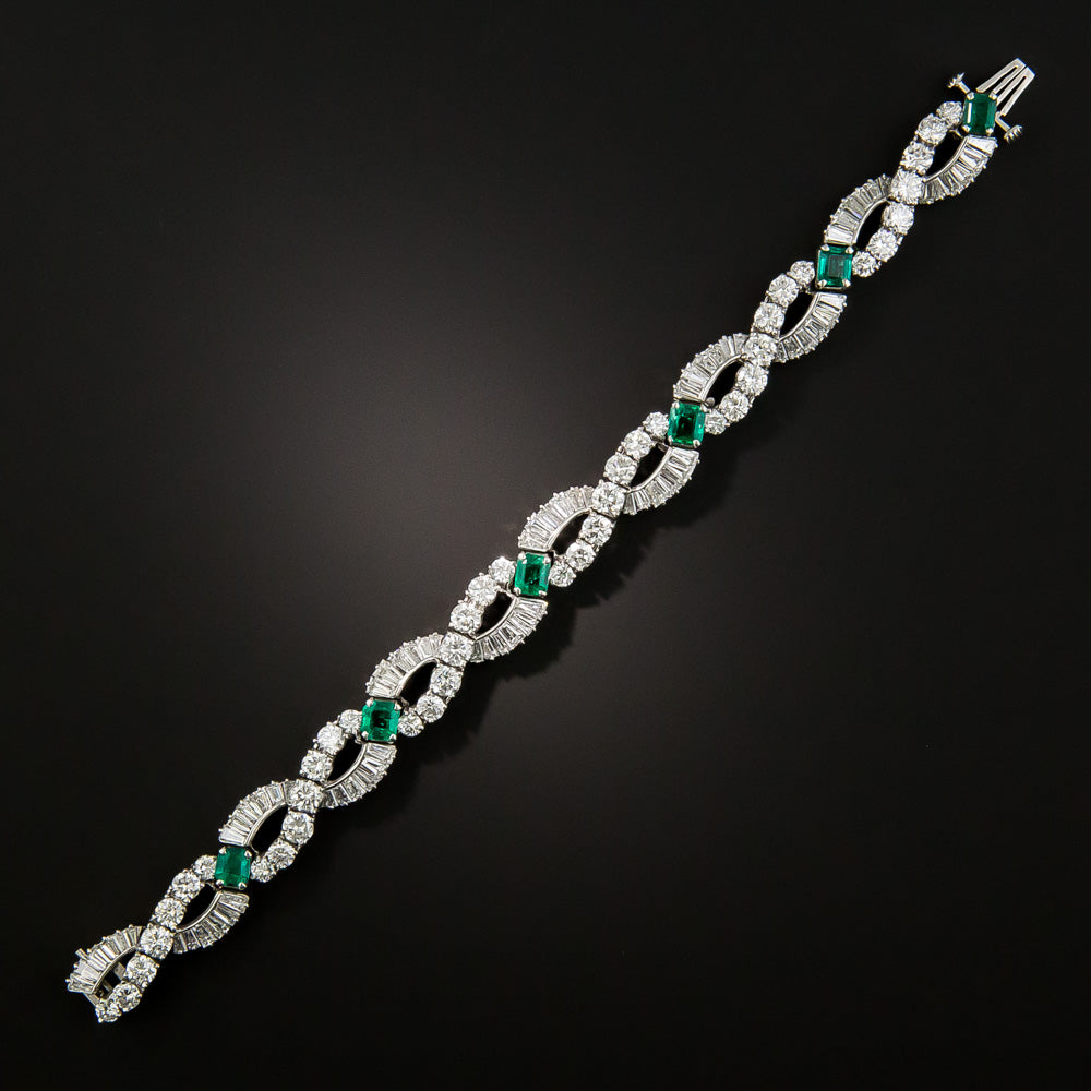 Oscar Heyman & Bros. Emerald and Diamond Bracelet - GIA F1 - 6