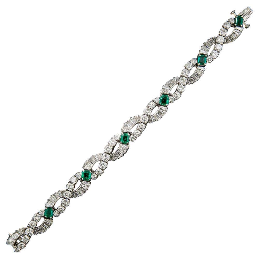 Oscar Heyman & Bros. Emerald and Diamond Bracelet - GIA F1 - 10