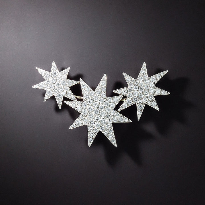 Oscar Heyman Pavé Diamond Star Brooch/Necklace