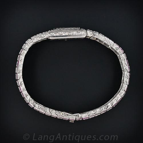 Patriotic Art Deco Diamond Bracelet Watch - 5