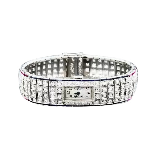 Patriotic Art Deco Diamond Bracelet Watch - 6