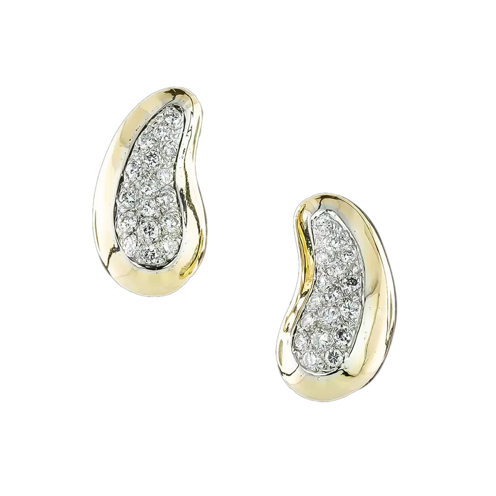 Pavé Diamond Bean-Shaped Earrings - 3