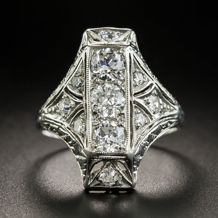 Petite Art Deco Diamond Dinner Ring