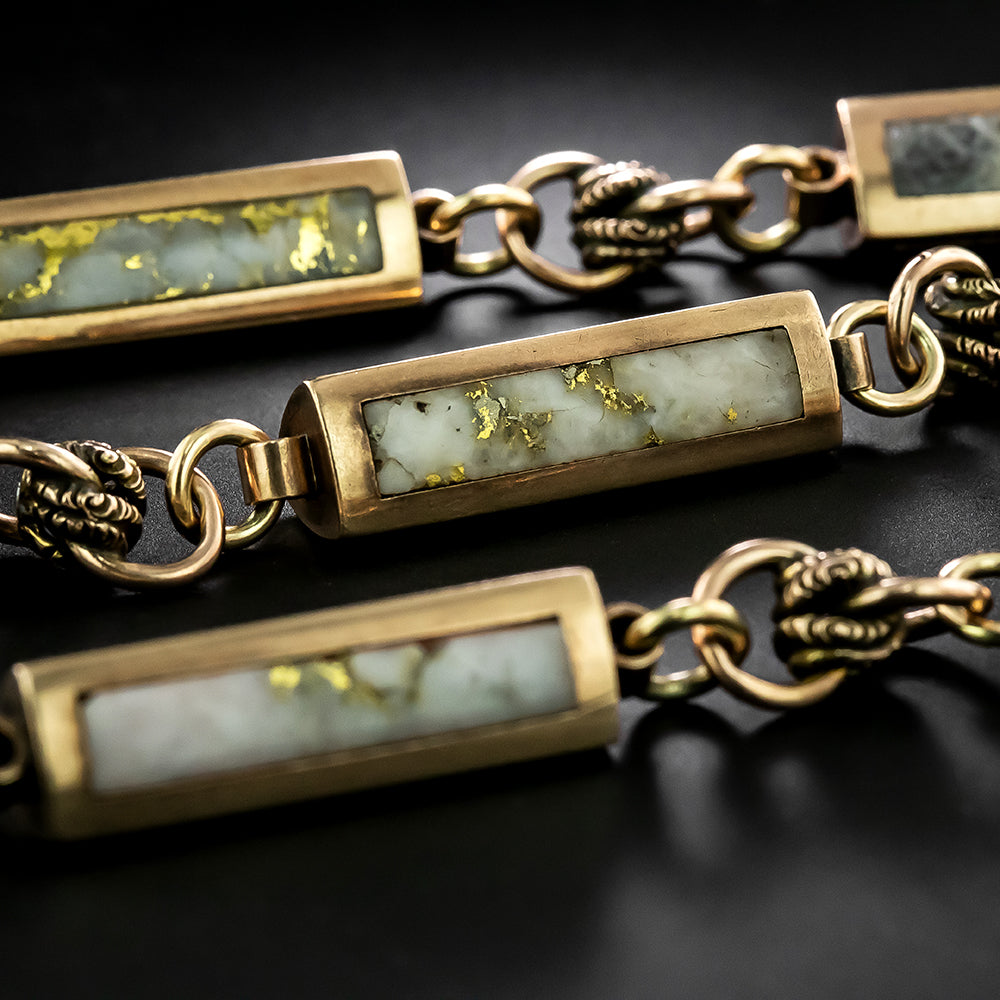 Rare Victorian Gold-in-Quartz Chain - 3